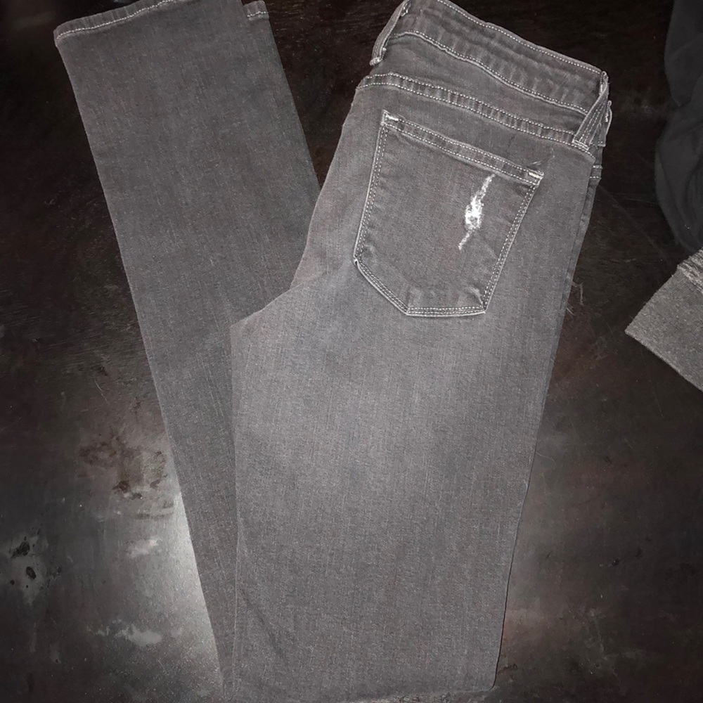 Slightly distressed black jeans